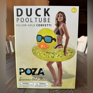 Poza - Yellow Ducky Pool Float Tube Gold Confetti (NEW)